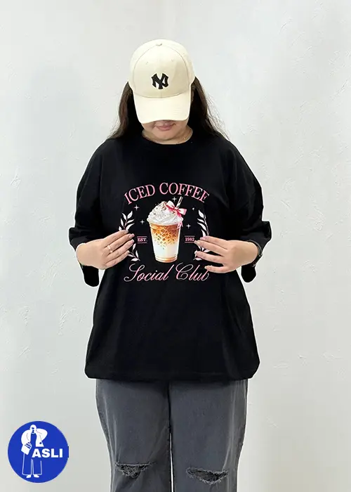 تیشرت باکسی سایز بزرگ iced coffee